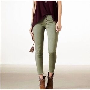 American Eagle Jeans size 2 Moto Super Stretch Skinny Pants Olive Green Cropped